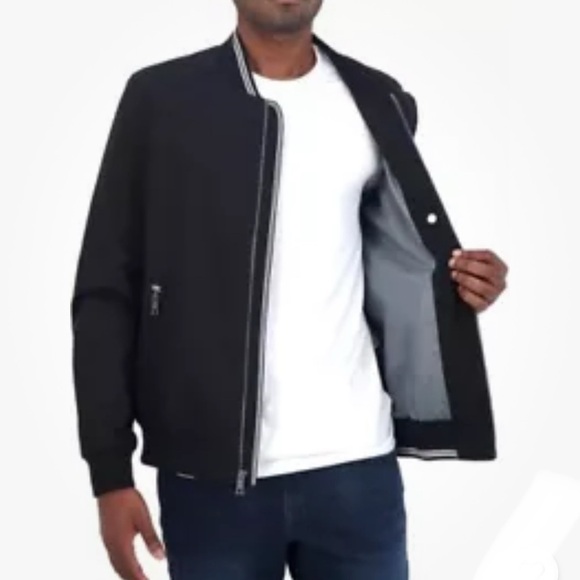 Nautica Men’s Lightweight Bomber Style Jacket Black SIZE SZ MEDIUM NWT - Picture 3 of 11